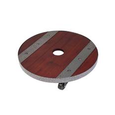 Round Heavy Weight Wood Plant Caddy on Wheels, D40 cm