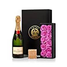 Moet Champagne 75cl & Chocolate Truffles with Purple Eternity Roses Gift Set