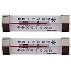 Twin Pack Fridge Freezer Thermometers With Zones For Safe Chilled Food Storage & Refrigeration - Ideal for Home, Coffee Shops, Restaurants, Bars, Cafes