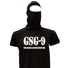 Coole-Fun-T-Shirts GSG 9 House Visits Costume Set of 2 Balaclava + T-Shirt Black Size 164 cm