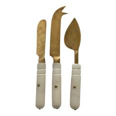 Marble and Brass Cheese Knives by Dassie Artisan