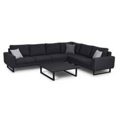 Maze Ethos Large Corner Sofa Group with Square Coffee Table Charcoal