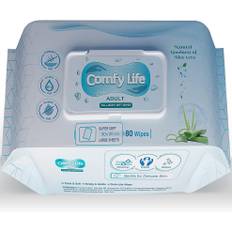 Comfy Life Premium Full Body Cleansing Wet Wipes for Adults  Large Luxury Fresh Feel Fragrance Free Bed Bath Intimate Care Soft Sheets 1 Pack80Wipes
