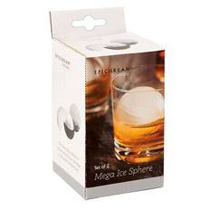 Epicurean giant ice moulds - brandy whisky mega sphere ice ball - set of 2