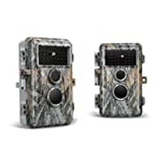 BlazeVideo Trail Camera Wildlife Hunting Cam Game Camera 24MP 1296P with Night Vision Motion Activated and Waterproof, Password Protected (Camouflage X 2)