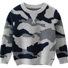 Baby kids girls boys cotton knit sweater camouflage jumpers cardigans 1-9years