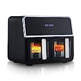 EMtronics EMAFDD9LSL Digital 9L Double Basket Large Dual Air Fryer