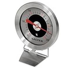 Salter 513 SSCR Oven Thermometer - Stainless Steel Dial, Food Baking, Temperature Gauge 50 – 300°C, For Home/Kitchen, Hang or Stand in Oven, Instant Read, Adjustable Viewing Angle, Bold Display