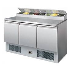 Gastroline PS300 Refrigerated Pizza Prep Counter 8 x 1/6 GN Pan Size Top