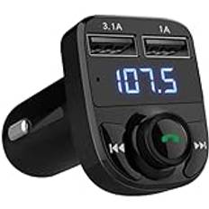 bluetooth car adapter, FM transmitter bluetooth car, bluetooth transmitter, car bluetooth transmitter, Car Charger Dual USB Charging, Hands-Free Calling, Music Player Supports TF Card & USB Disk.