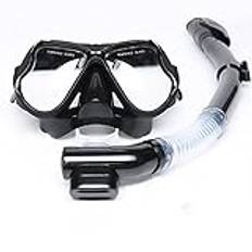 Snorkeling Mask Set, Snorkeling Set with Diving Mask Dry Snorkel Scuba Diving Adjustable Head Straps Easy Breathing with Dry Snorkel Suitable for Men Women Adults