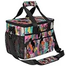 TropicalLife Fashion Art Women Design Lunch Bag 17L Large Picnic Lunch Bags with Shoulder Strap Insulated Waterproof Cooler Lunch Box for Work School BBQ