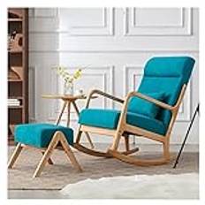 CMYKATB Nursy Rocking Chair Glid Rock Modn Chair Comfy Single Arm Chair w Ottoman and Lumbar Pillow,Thickened Sponge High Back Reclin Wood Glid Chair for Living Room