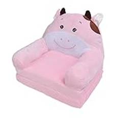 Folding Sofa for Kids, Comfy Short Plush Breathable Cute Cartoon Easy Clean Soft Sponge Sofa for Kids Playroom (2 Layers)