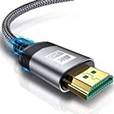 8K HDMI 2.1 Cable 3M, AviBrex Ultra HD 48Gbps Ethernet High Speed 8K@60Hz, 4K@120Hz, HDCP 2.2 & 2.3, UHD HDR 10+, Dolby Vision, 3D, VRR, Compatible with PS5/4/3.8K Gaming, Blu-ray Player, Projector
