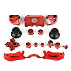 Full Button Set for XBOX, ABS Replacement Full Button for Xbox Series X, Ergonomic Thumbstick Mod Housing Shell Replace Part Compatible for Microsoft Xbox One Controller 3.5mm Jack(Red)