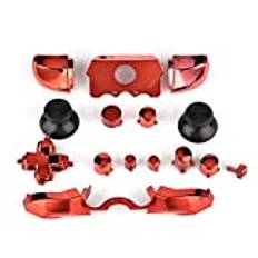 Bewinner Buttons Kit for Xbox, Full Button Set for Microsoft Xbox One Controller 3.5mm Jack Replacement Parts Full Controller Housing Shell Protective Case Cover Button Kit (Red)
