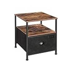 ABNMJKI Bedside table Bedside table, 3-tier bedside table with drawers, 2 shelves, dresser with fabric drawers