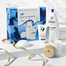 Dove Time to Nourish Treats Collection 3Pcs Gift Set for Her with Soy Wax Candle - Buy 3 / 3.492kg / Each Set Con: 1xBath Soak 450ml, 1xHand Cream 75m - White