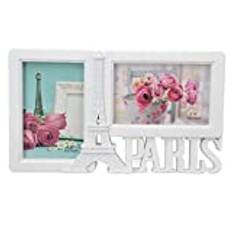 CHICIRIS 4x6 Double Photo Frame, Eiffel Tower Double Picture Frame Decorative Pictures Frame Vertical and Horizontal Opening