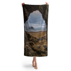 Tunnel View - Oceanside Oregon Beach Towel