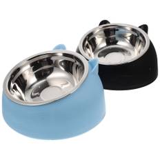 2 pcs pet cat bowl stainless steel dog bowls accessories puppy food