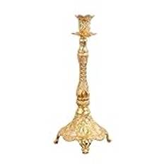 WADAD Taper Candles Holder Candlestick Holder Candelabrum Luxury Centerpiece Crafts Retro for Wedding Banquet Event 1 Arms Tall Candlestick (Gold)