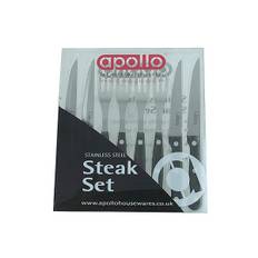 Apollo Black Steak Knives and Forks Set 8 Pieces