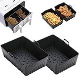 Tower T17088 Dual Air Fryer Liners Accessories Basket Vortx 9L Silicone  2Pcs UK