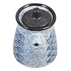 ABOOFAN Ceramic Soy Sauce Dispenser Porcelain Vinegar Cruet 200ml Japanese Style Liquid Condiment Container Pot for Kitchen Cooking B