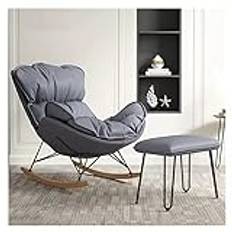 CMYKATB Sun Loungs, Rocking Chair Nursy Upholsted Glid Rock w Ottoman,Modn Sofa Chairs Lounge Leisure Chair w Wood Legs for Living Room Bedroom Offices