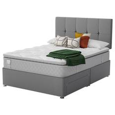 Sealy Abbot Pillowtop Double 2 Drawer Divan Bed - Grey