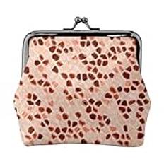 Brown Beige Pink Coral Orange, Leather Coin Purse Wallets Leather Change Pouch with Kiss Lock Clasp Buckle Change Purse