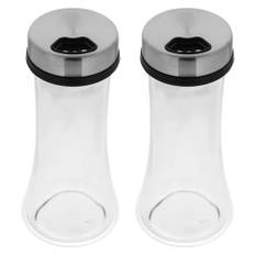 2 pcs salt shaker pepper condiment cruet holder powder sugar spices dispenser