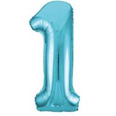 Powder Blue Number 1 Helium Foil Giant Balloon 86cm / 34 in