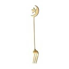 Seahorse/Star-Moon Dessert Fork Spoon Stainless Steel Stirring Spoons Fruit Salad Forks for Home Bistro Bar Party Long Stirring Spoon for Drinks Hot Tea Mix Drink Coffee