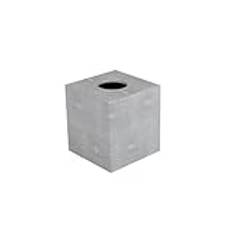 Square Tissue Box Holder for Home – Decorative Silver Tissue Box Cover Grey – By Blankera (Silver Grey)