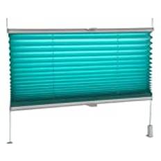Pleated Blinds 18 Width Sizes, 6 Colours Easy Fit Install Plisse Conservatory Blinds, Turquoise, 80cm Wide by 150cm Drop