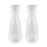 2pcs 1L Plastic Water Carafes with White Flip Tab Lids- Food Grade & Recyclable Shatterproof Pitchers - Juice Jar, Other