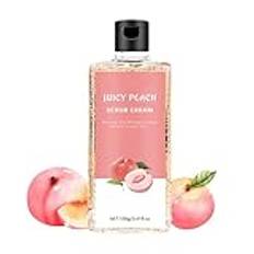 Body Scrub, Juicy Peach Body Exfoliator, Hand Scrub, Exfoliating Scrub, Improve Dark Spots Acne, Deep Cleansing & Exfoliating, for Legs, Nourishing and Moisturizing, For All Skin Types