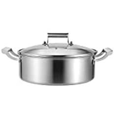 cakunmik Stainless Steel Stock Pot,Hot Pot, Non Stick Soup Pots with Lid Handles,Pasta Pot,Multipurpose Induction Cooking Pots Family Home Pan,Sauce Pot,32cm