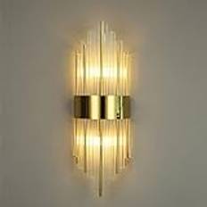 Living Room Crystal Wall Sconce with Stainless Steel Base - Wall-Mounted Long Tube Wall Lights E14 Lighting Fixture Simple Modern Wall Sconce Lamps Compatible with Hallway Entrance ,for Home Decor