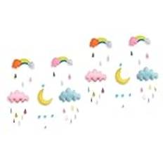 Cabilock 2pcs Felt Crib Hanging Cloud Clouds and Raindrops Wall Decor Raindrop Garland Cloud Wall Decoration Kids Bedroom Decor Ceiling Clouds Ornament for Kids Beds Ceiling Tent Baby Props