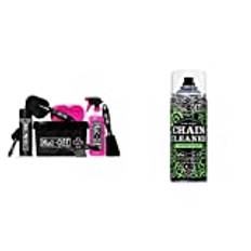 Muc-Off 250US 8 In 1 Bicycle Cleaning Kit - Great Gift For Bike Lovers & MUC950 Chain Cleaner, 400 Millilitres - Water-Soluble, Biodegradable Bike Chain Cleaner Spray