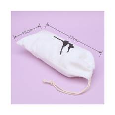 (a-White) Ruoru Single Drawstring Ballet Dance Bag Flannelette Ballet Bag for Girls Ballerina Pointe Shoes Bags Ballet Dance Accessories