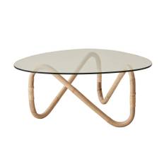 Cane-Line - Wave Outdoor Coffee Table - natur, klar/Tischplatte Glas/Gestell Aluminum/BxHxT 96x41x89cm - clear (41.0 x 96.0 x 89.0cm)