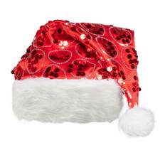 Sequin santa hat father christmas party unisex fancy dress costume accessory