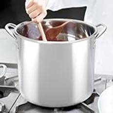 Soup Pot with Lid - Stainless Steel Stock Pot, Stainless Steel Dutch Oven Casserole Stockpot, Cooking Pot with Non-Stick Coating, Fast Heat Conduction, Easy to Clean, for All Types of Hobs