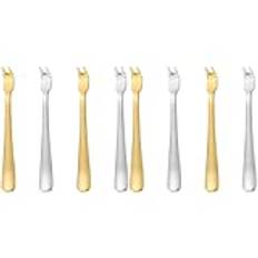 BESTonZON 2sets4pcs Fork, Serving Home Bbq Cooking Bread Roasting Carving Turkey Barbecue Metal Dessert Gold Steak Fork Forks Party Grill Picnic Meat Assorted Steel Supplies Silver