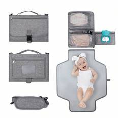 SHEIN Bellababy Grey Portable Baby Changing Mat Detachable Waterproof Travel Diaper Changing Pad With Shoulder Strap Wipes Pocket Newborn Essentials Baby Sh